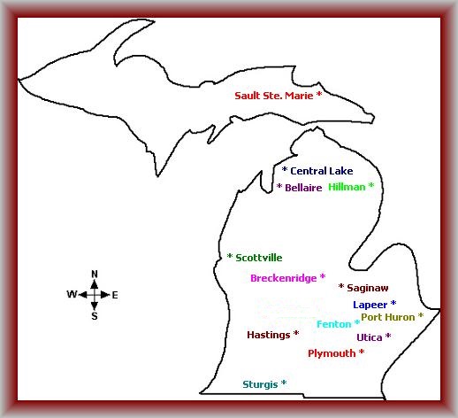 Michigan Map with Club Locations